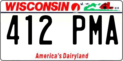 WI license plate 412PMA