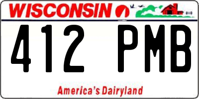 WI license plate 412PMB