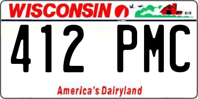 WI license plate 412PMC