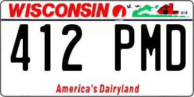 WI license plate 412PMD