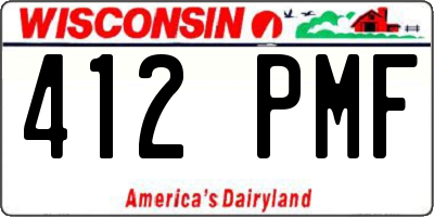 WI license plate 412PMF