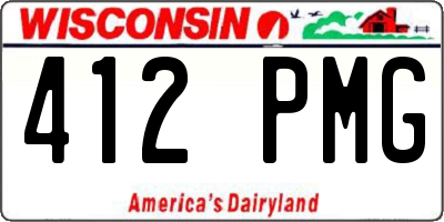 WI license plate 412PMG
