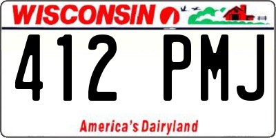WI license plate 412PMJ