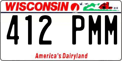 WI license plate 412PMM