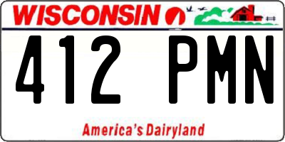 WI license plate 412PMN