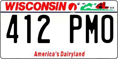 WI license plate 412PMO