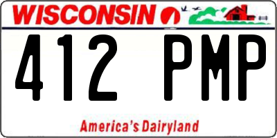 WI license plate 412PMP