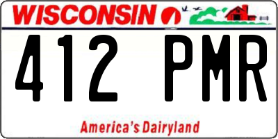 WI license plate 412PMR