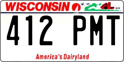 WI license plate 412PMT