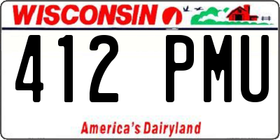 WI license plate 412PMU
