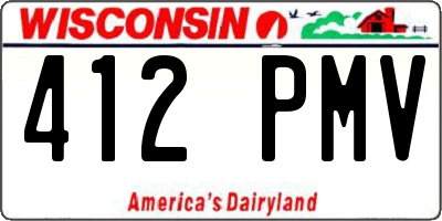 WI license plate 412PMV