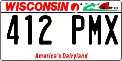 WI license plate 412PMX