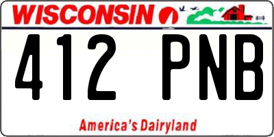 WI license plate 412PNB