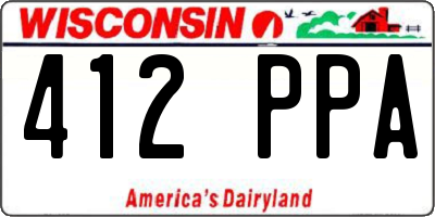 WI license plate 412PPA