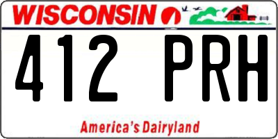 WI license plate 412PRH