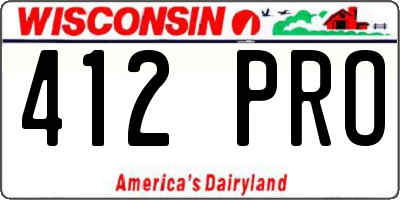 WI license plate 412PRO