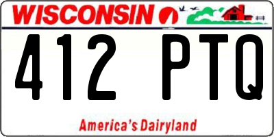 WI license plate 412PTQ