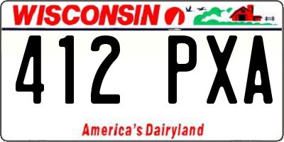 WI license plate 412PXA