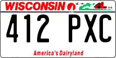 WI license plate 412PXC