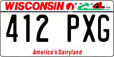 WI license plate 412PXG