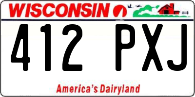 WI license plate 412PXJ