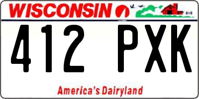 WI license plate 412PXK