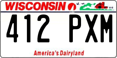 WI license plate 412PXM