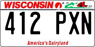 WI license plate 412PXN