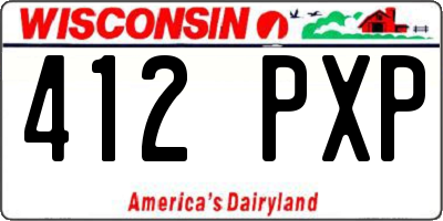 WI license plate 412PXP
