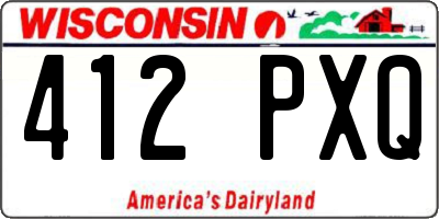 WI license plate 412PXQ