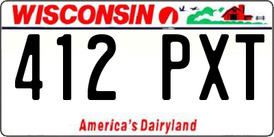WI license plate 412PXT