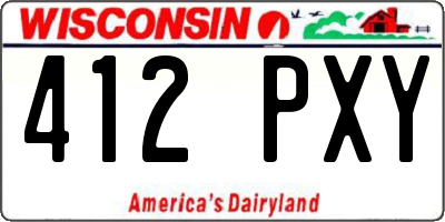 WI license plate 412PXY