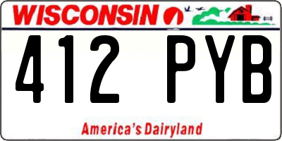 WI license plate 412PYB