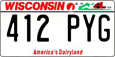 WI license plate 412PYG