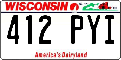 WI license plate 412PYI