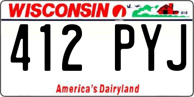 WI license plate 412PYJ