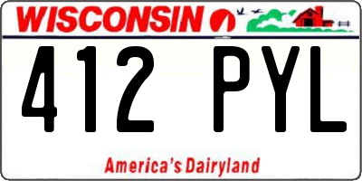 WI license plate 412PYL
