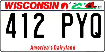 WI license plate 412PYQ