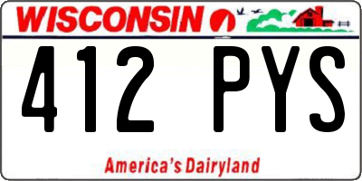 WI license plate 412PYS