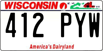 WI license plate 412PYW