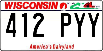 WI license plate 412PYY