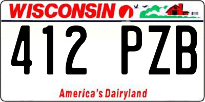WI license plate 412PZB