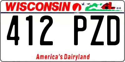 WI license plate 412PZD