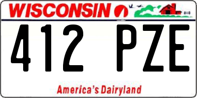 WI license plate 412PZE