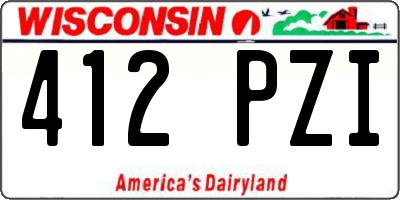 WI license plate 412PZI