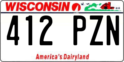 WI license plate 412PZN