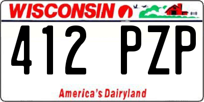 WI license plate 412PZP