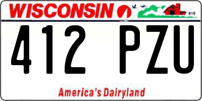 WI license plate 412PZU