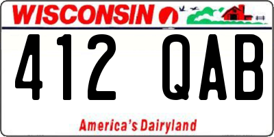 WI license plate 412QAB