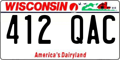 WI license plate 412QAC